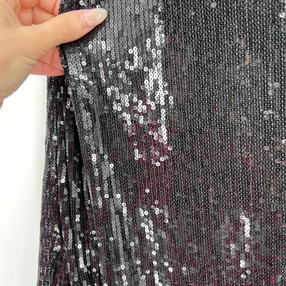 LEYDEN Sequined Wrap Mini Dress in Black Size Xs NWT (Missing Belt) - Picture 11 of 12